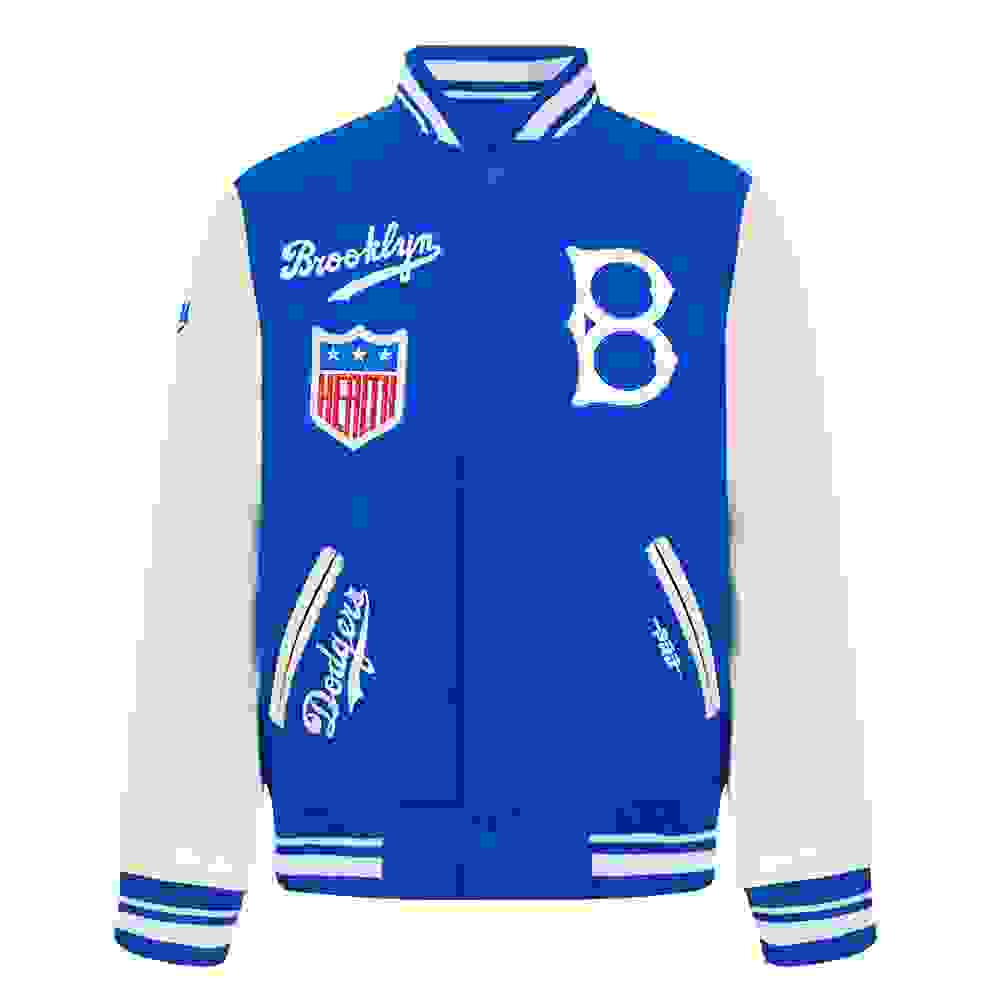 Pro Standard MLB Brooklyn Dodgers Retro Classic Big Boys' Royal Rib Wool Varsity Jacket